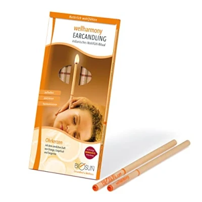 Afbeelding van BIOSun wellharmony oorkaarsen/oorkaarsen met veiligheidsfilter. Zinnelijke geur van sinaasappel, grapefruit en tangerine