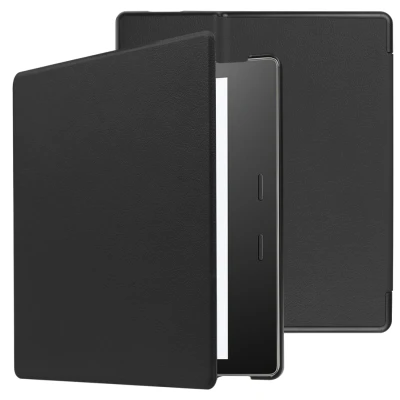 Afbeelding van Amazon Kindle Oasis 3 Hoes: iMoshion Slim Hard Case Bookcase Zwart Kunstleder E Reader Hoezen