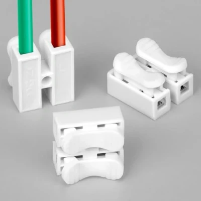 Afbeelding van QWORK® Pak van 100 insteekbare klemmenblokken CH2 Quick Connector Draadterminals Draadconnectorklem