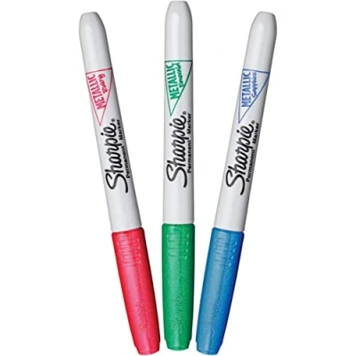 Afbeelding van Sharpie permanente marker metallic, fijne punt, blister van 3 stuks in