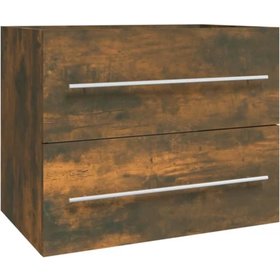 Afbeelding van vidaXL Wastafelkast 60x38,5x48 cm bewerkt hout gerookt eikenkleurig