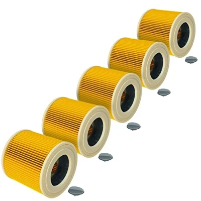 Afbeelding van vhbw Cartridgefilters, 5 stuks, compatibel met Kärcher WD1, WD 3.200, 3.300 M, 3.500 P, waszuiger vervanging voor 6.414 552.0
