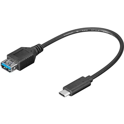 Afbeelding van Goobay USB 3.1 SuperSpeed+ Adapterkabel C 0,2 m (USB Type Mannelijke &gt; 3.0 A Vrouwelijk), Zwart