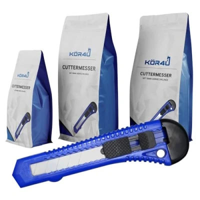 Afbeelding van 10 x kör4u cuttermessen, 18 mm afbreekmessen, tapijtmes, kartonmes, multifunctioneel mes, mes voor snijwerk