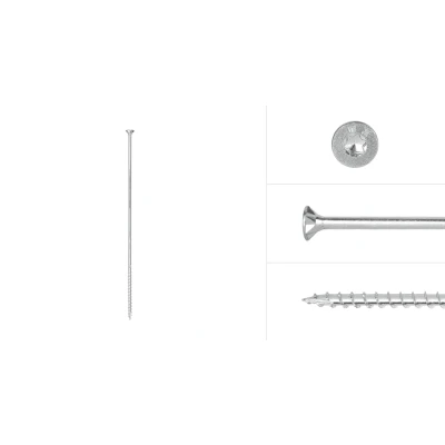 Afbeelding van Spaanplaatschroeven Verzinkt 6 x 260 mm Torx 25 met snijpunt Doos 100 Stuks