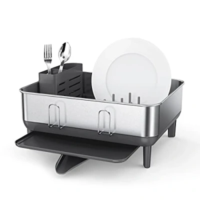 Afbeelding van Afdruiprek simplehuman Compact Met Stalen Frame Zilver