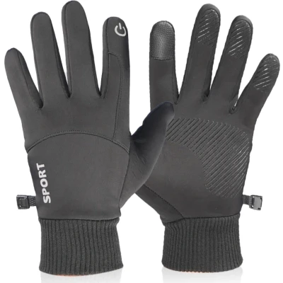 Afbeelding van Fleece handschoenen Donkergrijs Maat L Waterdichte Touchscreen Winter 2023 Scooter / Fiets Wandelen Heren en Dames Sport Sinterklaas Kerst