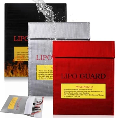 Afbeelding van vuurvaste tassen, 3 stuks, batterijtas, explosiebestendige batterij, documententas, vuurvast waterdicht, Lipo Safe Bag voor contant geld, paspoort, sieraden, 20 x 13 cm
