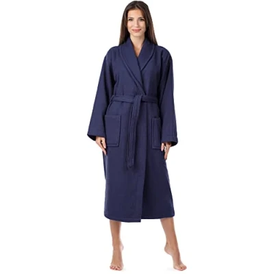 Afbeelding van Ladeheid Dames Badjas van 100% Katoen LA40 227 (Donkerblauw (D12), S)