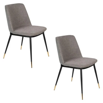 Afbeelding van Housecraft Living Lionel Eetkamerstoelen Lichtgrijs Set van 2