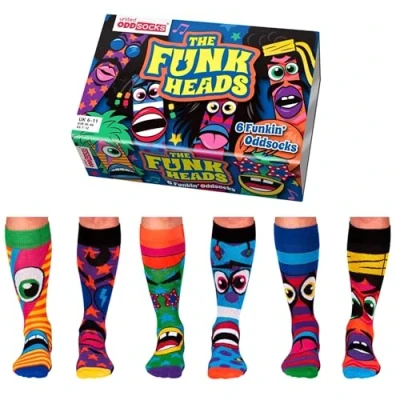 Afbeelding van ODD SOCKS Herensokken Funkheads Multipack Mismatched 39 46 Cadeaudoos