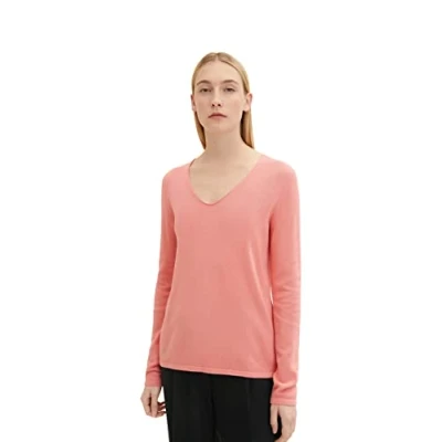 Afbeelding van TOM TAILOR Dames Basic gebreide trui 1012976, 31249 Flower Peach, XXS