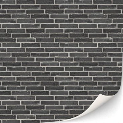 Afbeelding van TexturKontor 0003 vellen zelfklevende bakstenen muur wandbekleding voor poppenhuizen schaal 112 (zwarte baksteen)