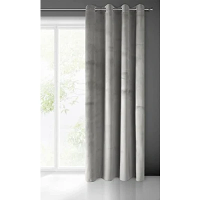 Afbeelding van Eurofirany Pierre Gordijn, fluweel, voor woonkamer, slaapkamer, modern, klassiek, metalen ogen, 1 stuk, 215 g/m², zilvergrijs, 140 x 250 cm