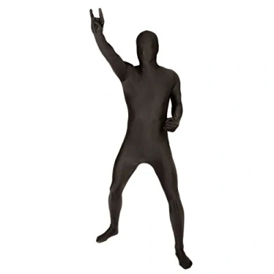 Afbeelding van Morphsuits zwart full body pak voor heren, zwart, pak, zentai kostuum, carnaval, Halloween, XL