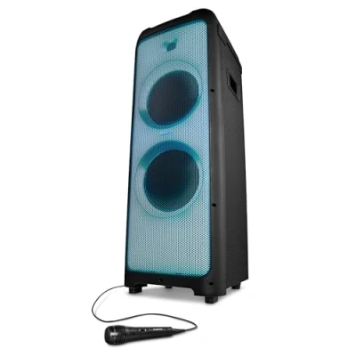 Afbeelding van Medion X61200 feestluidspreker Bluetooth geluidssysteem LED frontpaneel met spectaculaire &amp; veelkleurige lichtshow 16 prestatiepads voor licht geluid 2 x 80 W RMS