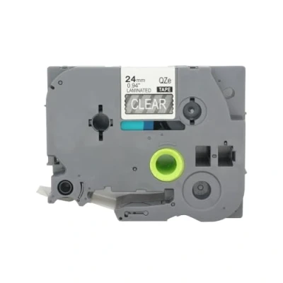 Afbeelding van BROVACS 1 Pack Wit op Clear Gelamineerde Label Tape Compatibel voor Brother P Touch Printer TZ 155 TZe 24mm inch OPA4155
