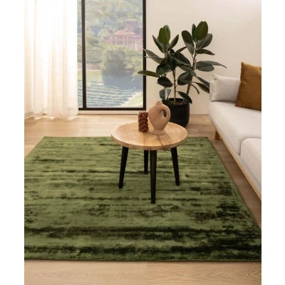 Afbeelding van Viscose Vloerkleed Vierkant Pearl Groen 100x100 Cm