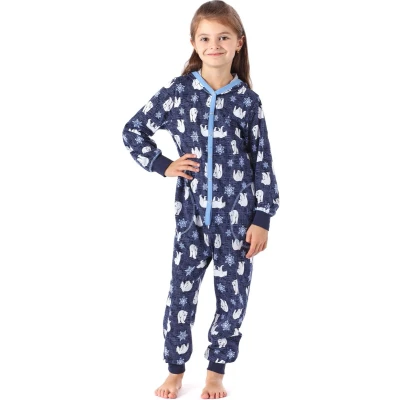 Afbeelding van Merry Style Kinder Pyjama ronde hals lange mouwen broek met zakken Katoen MS MS10 223 PJ Marine Bär 110 116
