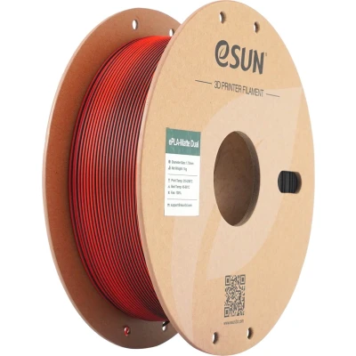 Afbeelding van eSUN Mat Dual Colour Filament, PLA Filament 1.75mm, Glansvrije Kleur, Matte Textuur, 1KG Spoel (2.2 LBS) 3D Printing voor Printers (Rood Zwart, 1KG)