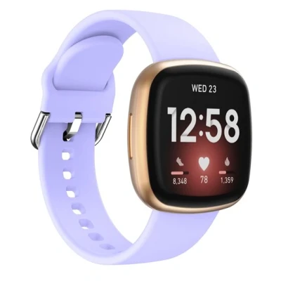 Afbeelding van Fitbit Versa 3 &amp; 4 / Sense 1 2 Siliconen bandje Lila