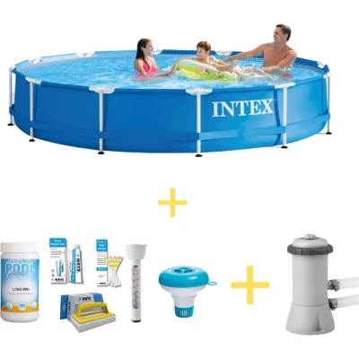 Afbeelding van Intex Zwembad Metal Frame 366 x 76 cm WAYS Onderhoudspakket &amp; Filterpomp