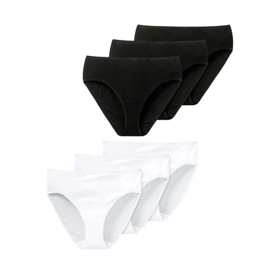Afbeelding van Schiesser 6PACK Essentials Slip, Dames, Maat: 36, Schwarz weiss