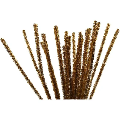 Afbeelding van Chenille draad goud 6 mm x 30 cm 24 stuks