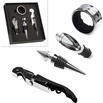 Afbeelding van Wijnaccessoire Set 4 delig in geschenkdoos