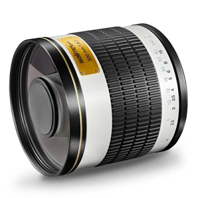 Afbeelding van Walimex Pro 15541 500mm 1:6,3 DSLR spiegeltelelens voor Nikon F objectiefbajonet wit (voor full frame sensor, filterdiameter 34mm, incl. beschermdeksel)