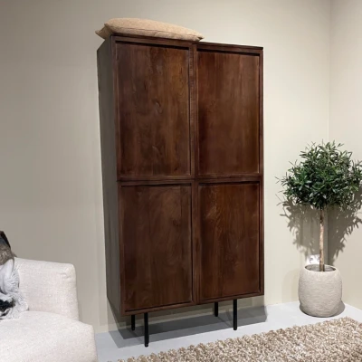 Afbeelding van Livingfurn Elan opbergkast 90 cm mangohout bruin Hout