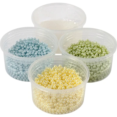 Afbeelding van Creotime Parelfoamklei Geel/groen/blauw 4 delig