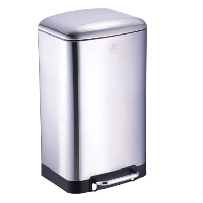 Afbeelding van Dirt Devil Pedaalemmer 30L Prullenbak met Soft Close Roestvrij Staal 34.5 x 32.5 61.5 CM Zilver