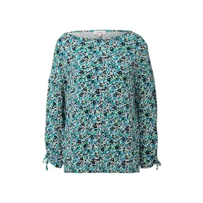 Afbeelding van s.Oliver MIT Raffung AN DEN ÄRMELN Longsleeve, Dames, Maat: 44, Schwarz
