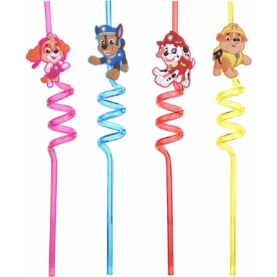 Afbeelding van Paw Patrol Herbruikbare Rietjes 4 Stuks Siliconen