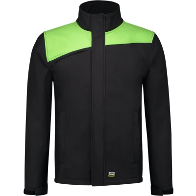 Afbeelding van Tricorp 402021 Softshell Bicolor Naden Zwart/Limoen 6XL
