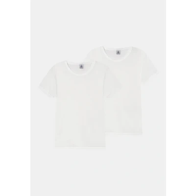 Afbeelding van Petit Bateau TEE 2 PACK Unisex Tshirt basic voor kinderen, Maat: 176, White