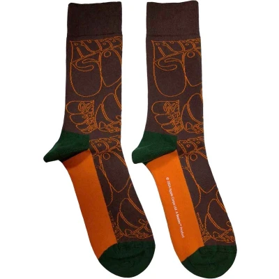 Afbeelding van The Beatles Rubber Soul Text Outlines Repeat Sokken Multicolours