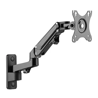 Afbeelding van RICOO PC monitor wandhouder in hoogte verstelbaar gasveer draaibaar kantelbaar voor scherm 17 27 inch, houder wand S4411, monitorhouder, beeldschermhouder, VESA 75 x 75, 100 mm