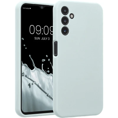 Afbeelding van kwmobile telefoonhoesje compatibel met Samsung Galaxy A14 5G hoesje Back cover siliconen coating Smartphone case in cool mint