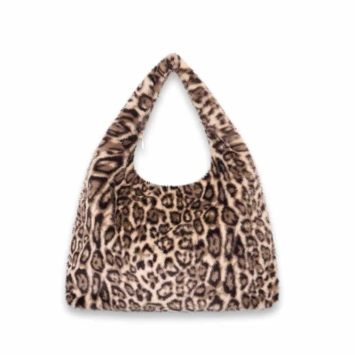 Afbeelding van XXL leo fur hobo ( creme kleurige )