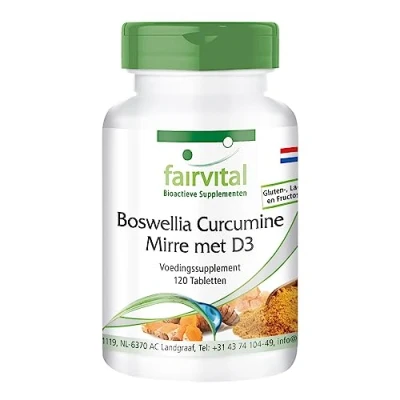 Afbeelding van Fairvital Boswellia Tabletten Met Curcumine, Mirre En Vitamine D3 Hoog Gedoseerd 120