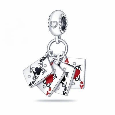 Afbeelding van Kaarten Bedelö Keen Jewel, Cards Charm Sterling Silver For Bracelet