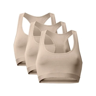Afbeelding van DANISH ENDURANCE Bralette van Biologisch Katoen, Zacht &amp; Stretchy, Bustier voor Iedere Dag, Dames, 1 of 3 pak Beige L