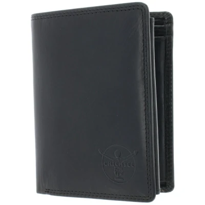 Afbeelding van CHIEMSEE Leren Portemonnee Dalian Wallet With Flap Black Zwart