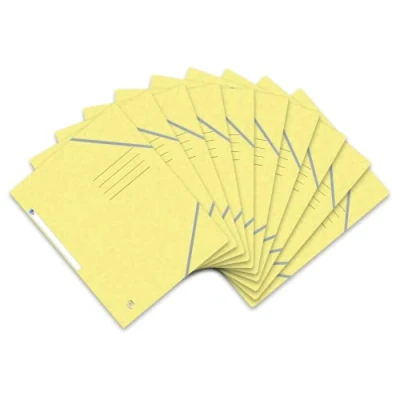 Afbeelding van Oxford Top File + hoekspanmap A4, extra sterk van karton, pastelgeel, pak 10