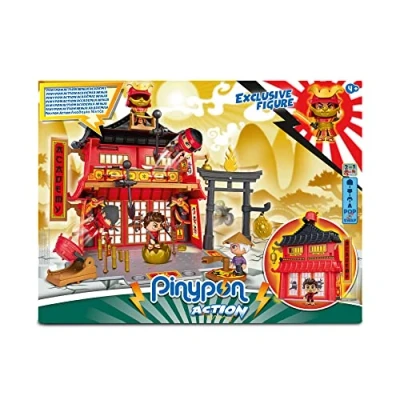 Afbeelding van Pinypon Action Ninja Academy, Practice Warrior Tempel, met mini actiefiguur en vele kleine speelaccessoires, cadeau voor jongens meisjes vanaf 4 jaar, Famosa (PNC24000)