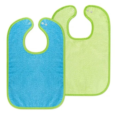 Afbeelding van Wörner Baby Slabbetje 2 Stuks Extra Large Blauw/Groen