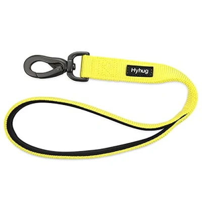 Afbeelding van Premium geüpgraded verkeer duurzaam nylon 45,5 cm korte riem met zacht gewatteerd neopreen gevoerd handvat voor middelgrote grote honden wandelen, professionele training, dagelijks gebruik lood.