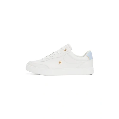 Afbeelding van Tommy Hilfiger Essential CHIC Court Sneakers laag, Dames, Maat: 36, Ecru/breezy blue Leer